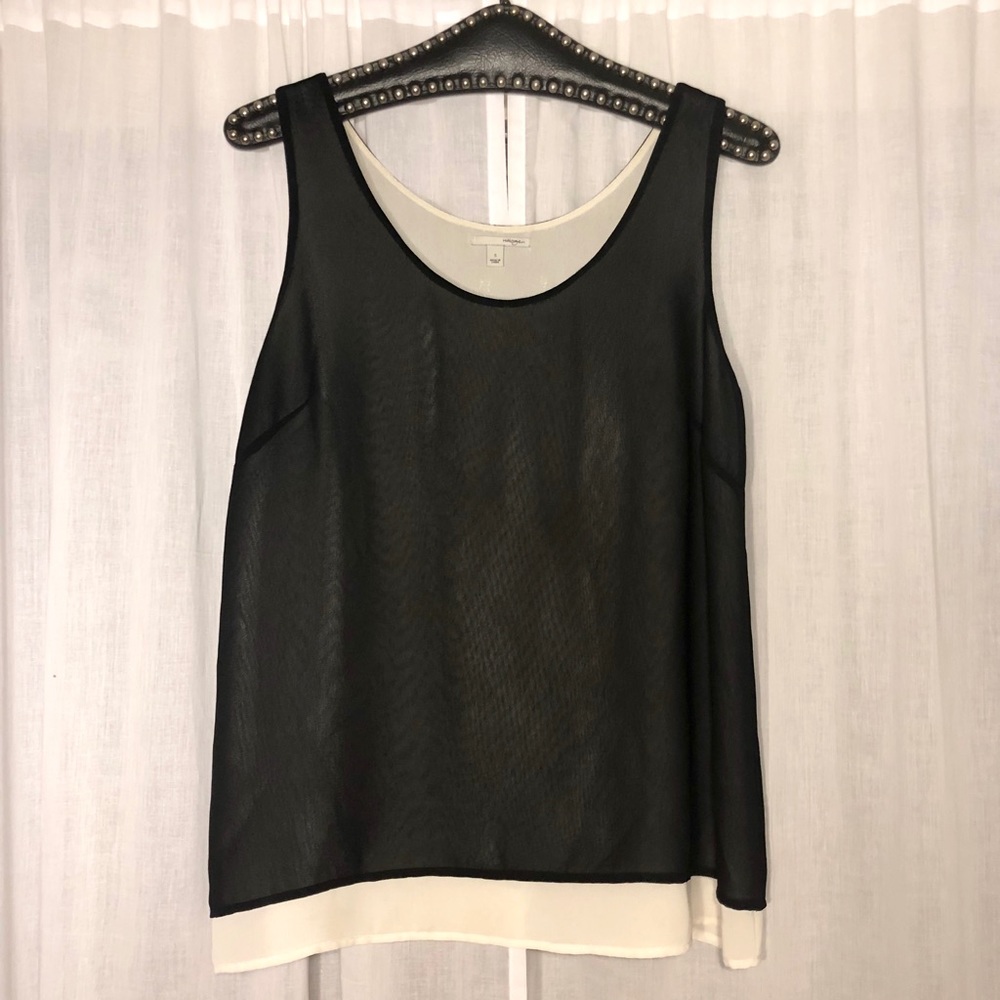 HALOGEN Black & White Layered Tank